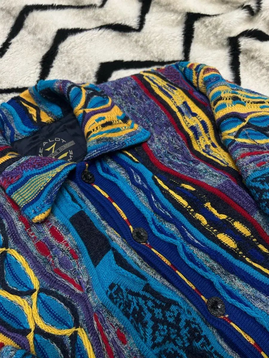 XL Zealot ヴィンテージ カラ ケーブル ニット ジャケット