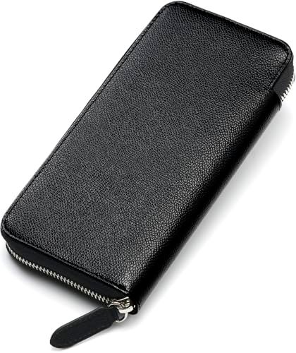 財布 メンズ 長財布 姫路レザー日本製 ラウンドファスナー 本革 フランス製ファスナー 薄型 ギフトBOX プレゼント ブラック 029 f 3 cde