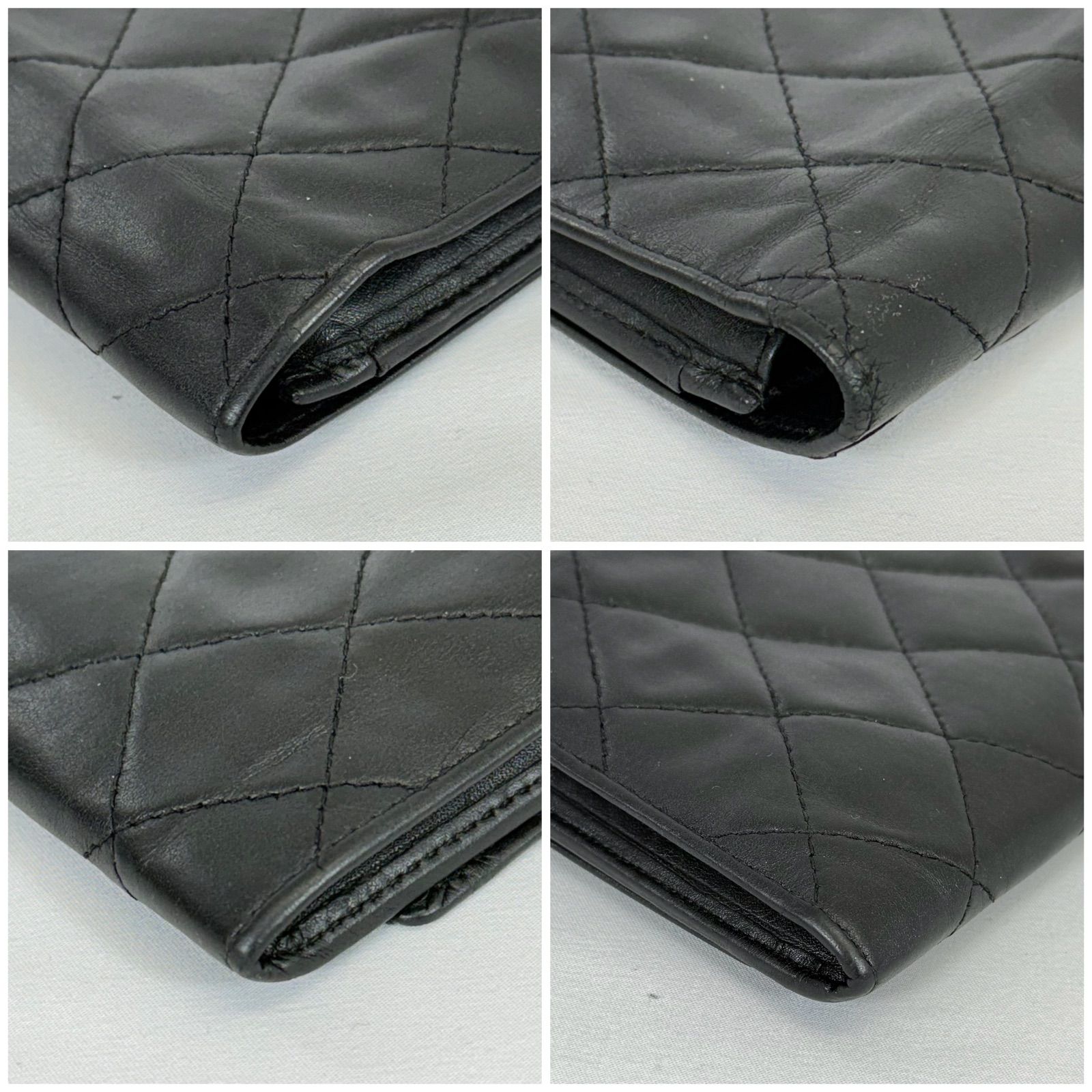 【✨極美品✨】シャネル カンボンライン 長財布 マトラッセ ラムスキン ブラック CAMBON シャネル カンボンライン マトラッセ ラウンドファスナー長財布