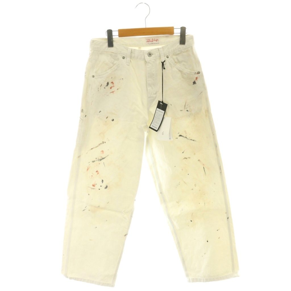 6 ROKU BEAUTY-YOUTH B-Y ロク ビューティーアンドユース タイムマシーン timemachine PAINT PAINTER PANTS パンツ デニム ジーンズ ワイド ペイント加工 25 ホワイト マルチカラー |CX OS SH
