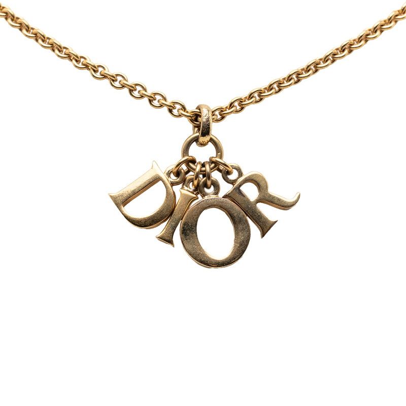 ディオール ロゴ ペンダントネックレス ゴールド メッキ レディース Dior 1-0248599