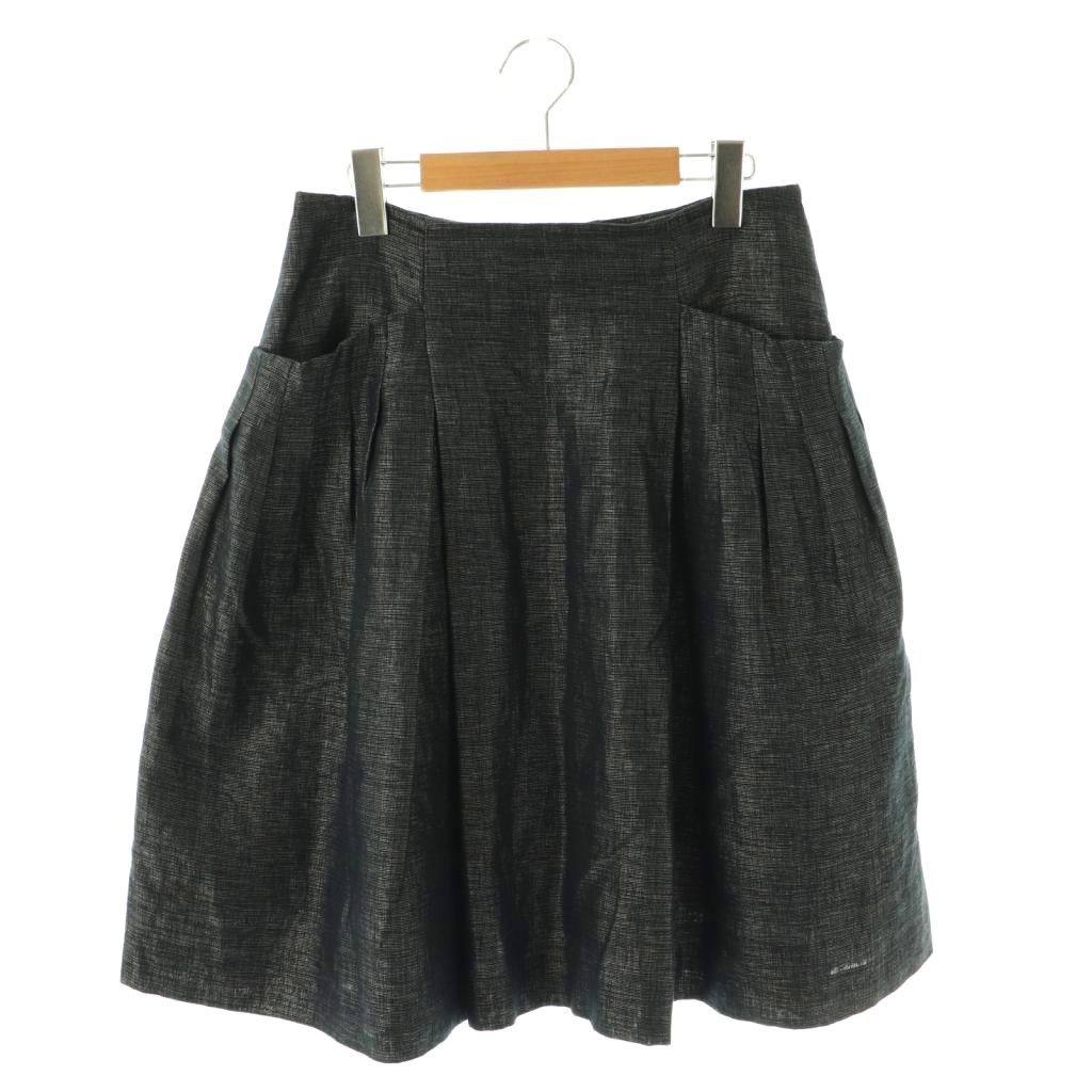 フォクシー FOXEY 37969 ひざ丈 スカート フレア 40 濃紺 /NR □OS