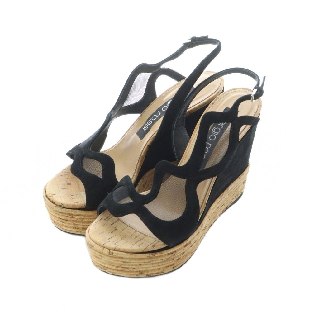 セルジオロッシ Sergio rossi ウェッジソールサンダル スエード