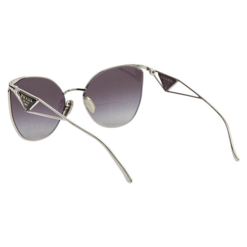 プラダ トライアングルロゴ サングラス キャットアイ グラデーションレンズ SPR 50 Z シルバー ブラック メタル レディース PRADA 1-0250271