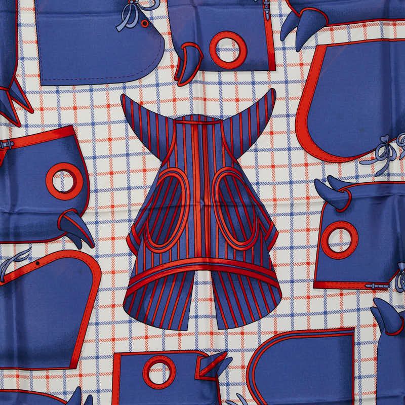 エルメス カレ90 Camails ブルー マルチカラー シルク レディース HERMES 244-50752