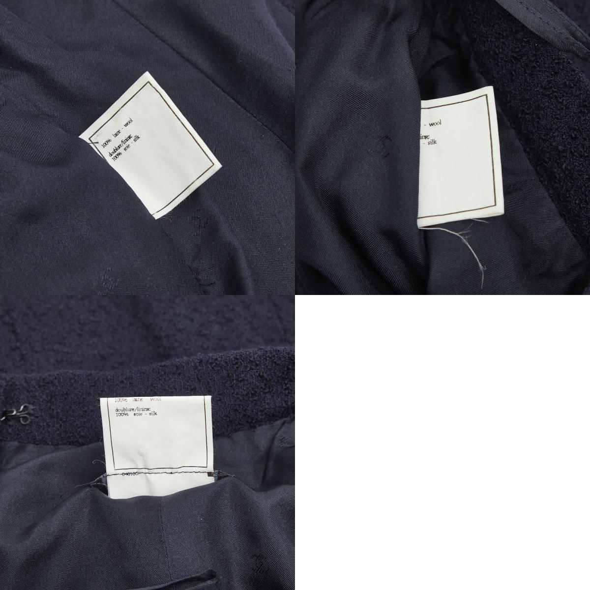  シャネル ココマークボタン セットアップ ジャケット スカート サイズ 38 ネイビー ウール レディース CHANEL 240-51063 その他 その他