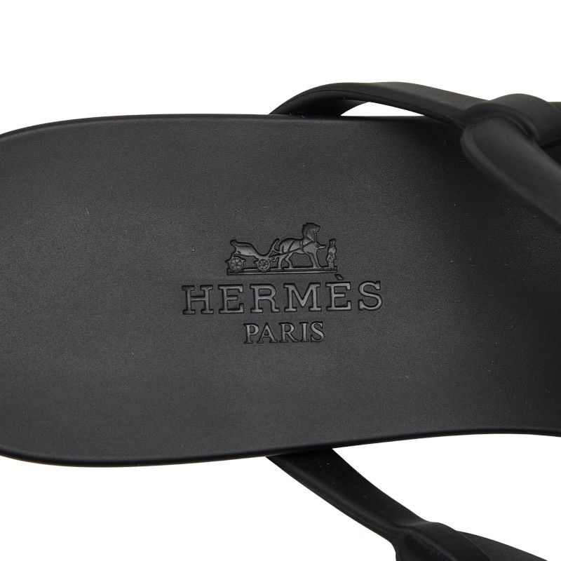 HERMESエルメス／エジェリ シェーヌダンクル ラバーサンダル／ブラック HERMES(エルメス) シェーヌダンクル【エジェリ】ラバートングサンダル