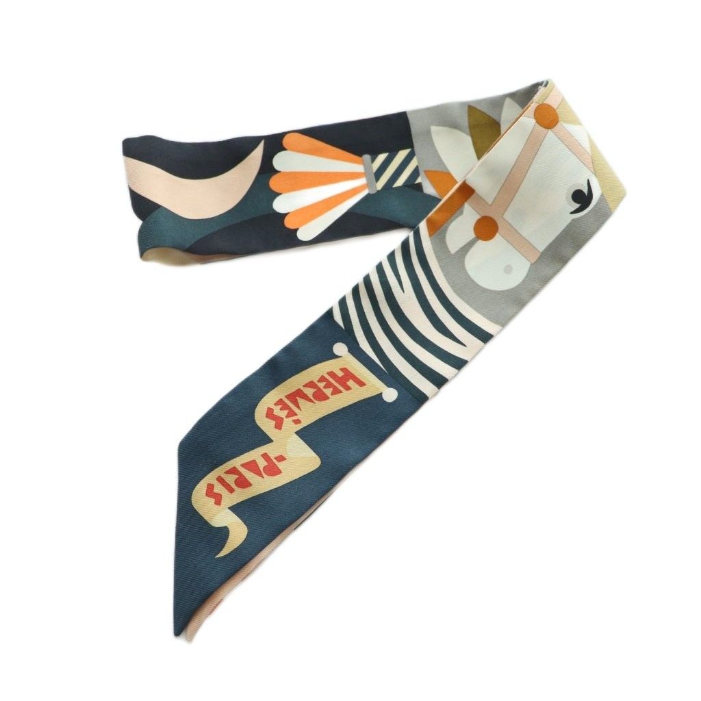 エルメス HERMES Parade en Fanfare ツイリー スカーフ シルク 総柄 マルチカラー |MI OS OH