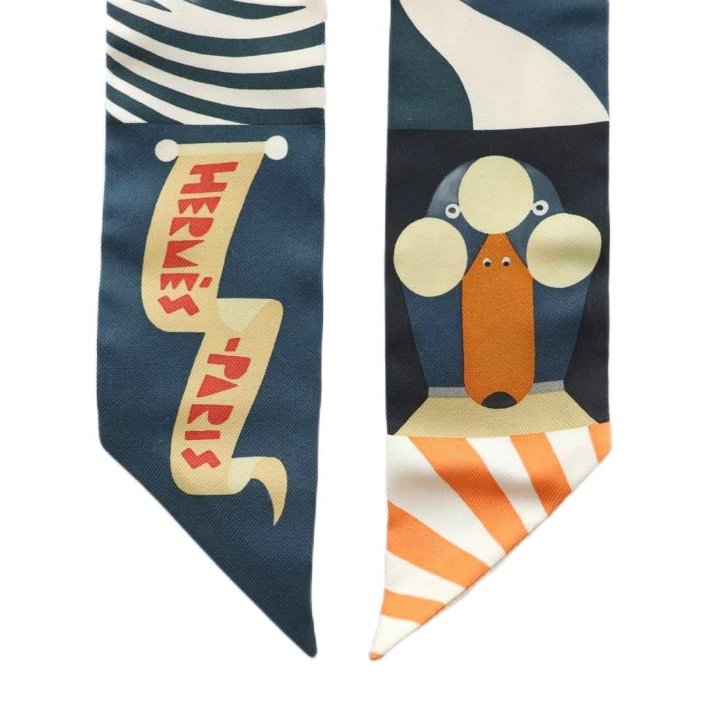 エルメス HERMES Parade en Fanfare ツイリー スカーフ シルク 総柄