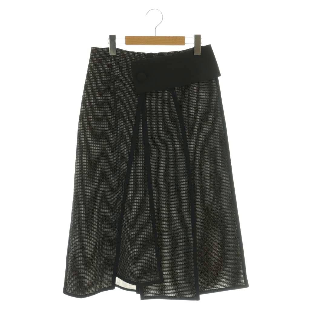 アドーア ADORE 24 SS ラッセルボンディングスカート フ 38 ブラック ホワイト |CX OS