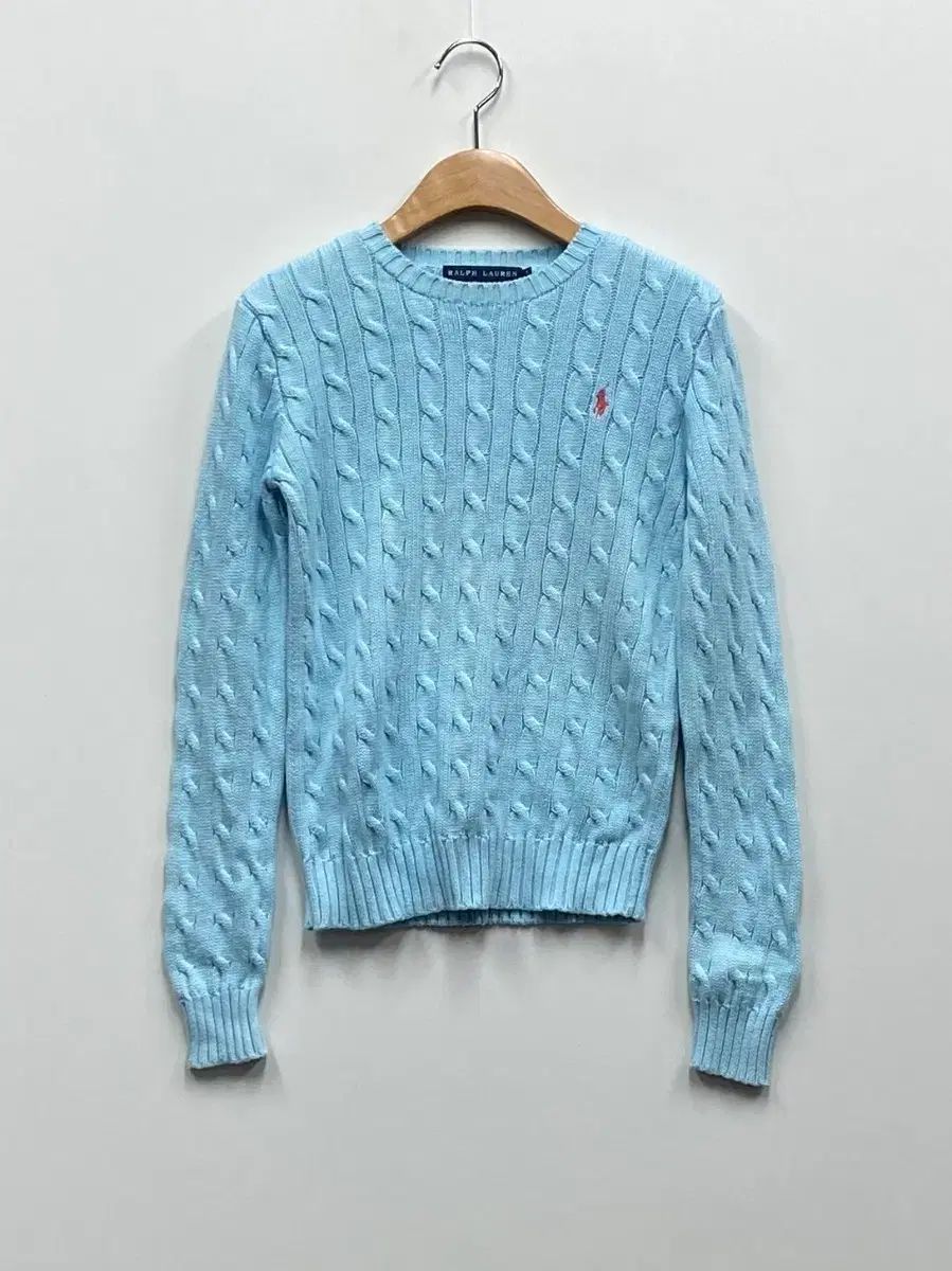 ポロ ラルフローレン ケーブルニット スカイブルー - メルカリ