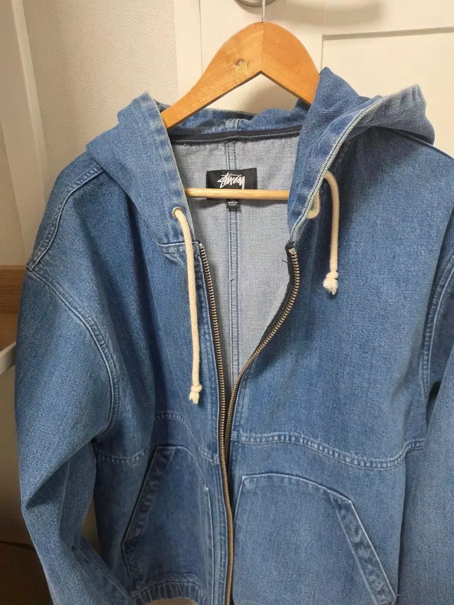 STUSSY デニム フード ジップアップ XL