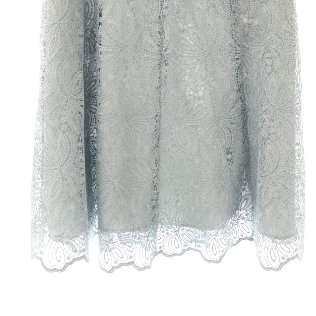 アナイ ANAYI レースフレアスカート ロング 38 ライトブルー /HK □OS  