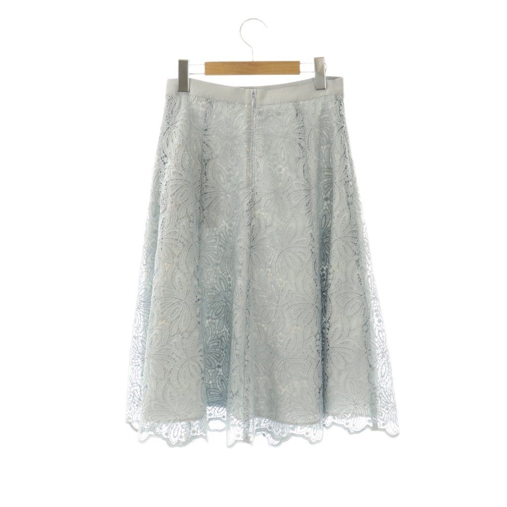 アナイ ANAYI レースフレアスカート ロング 38 ライトブルー /HK □OS  