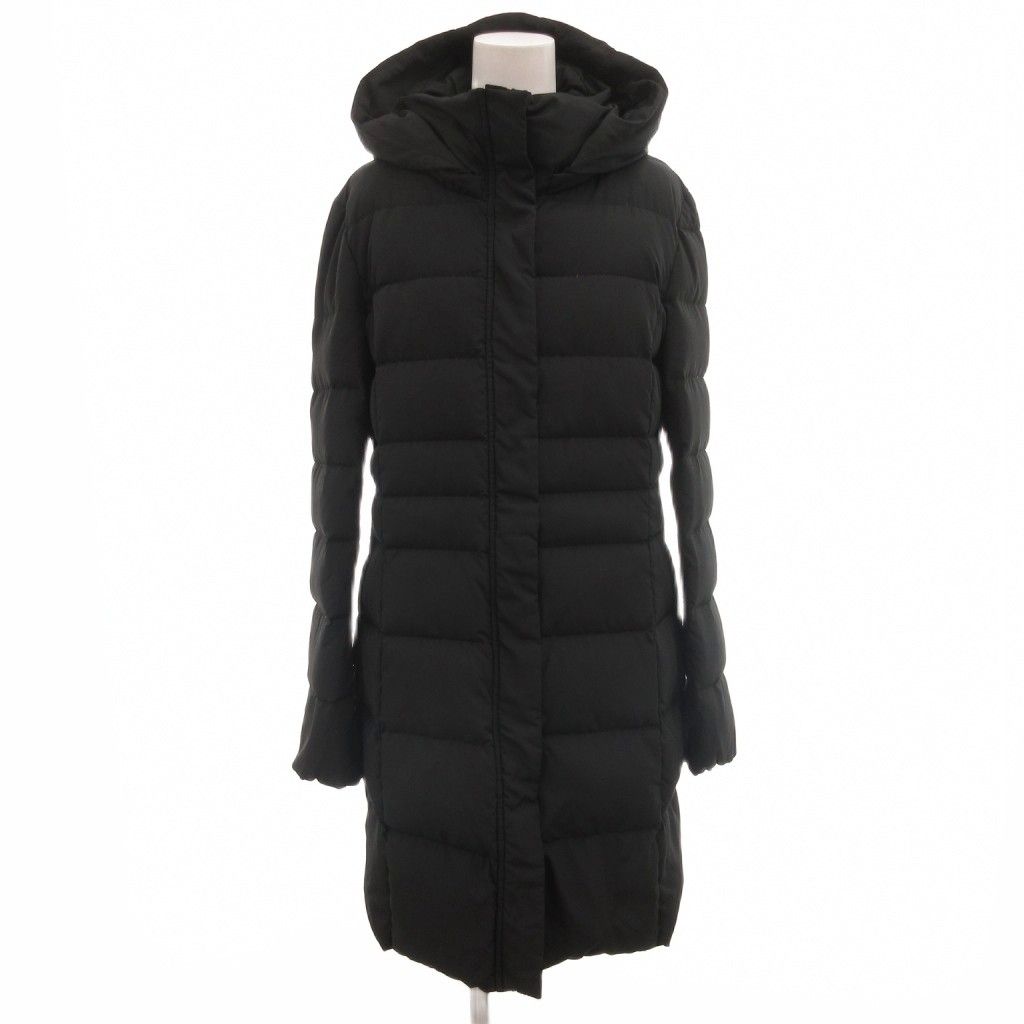 インディヴィ INDIVI ダウンコート ミドルハーフ丈 フード 40 黒