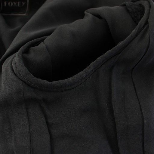 FOXEY ノーカラージャケット ブラック ツイード　40 フォクシー FOXEY ノーカラージャケット ツイード 半袖 40 黒 28742