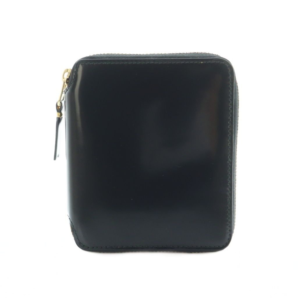 コムデギャルソン COMME des GARCONS ミラーインサイド 財布 二つ折り ラウンドファスナー 小銭入れ 黒 ゴールドカラー |MI OS ユニセックス