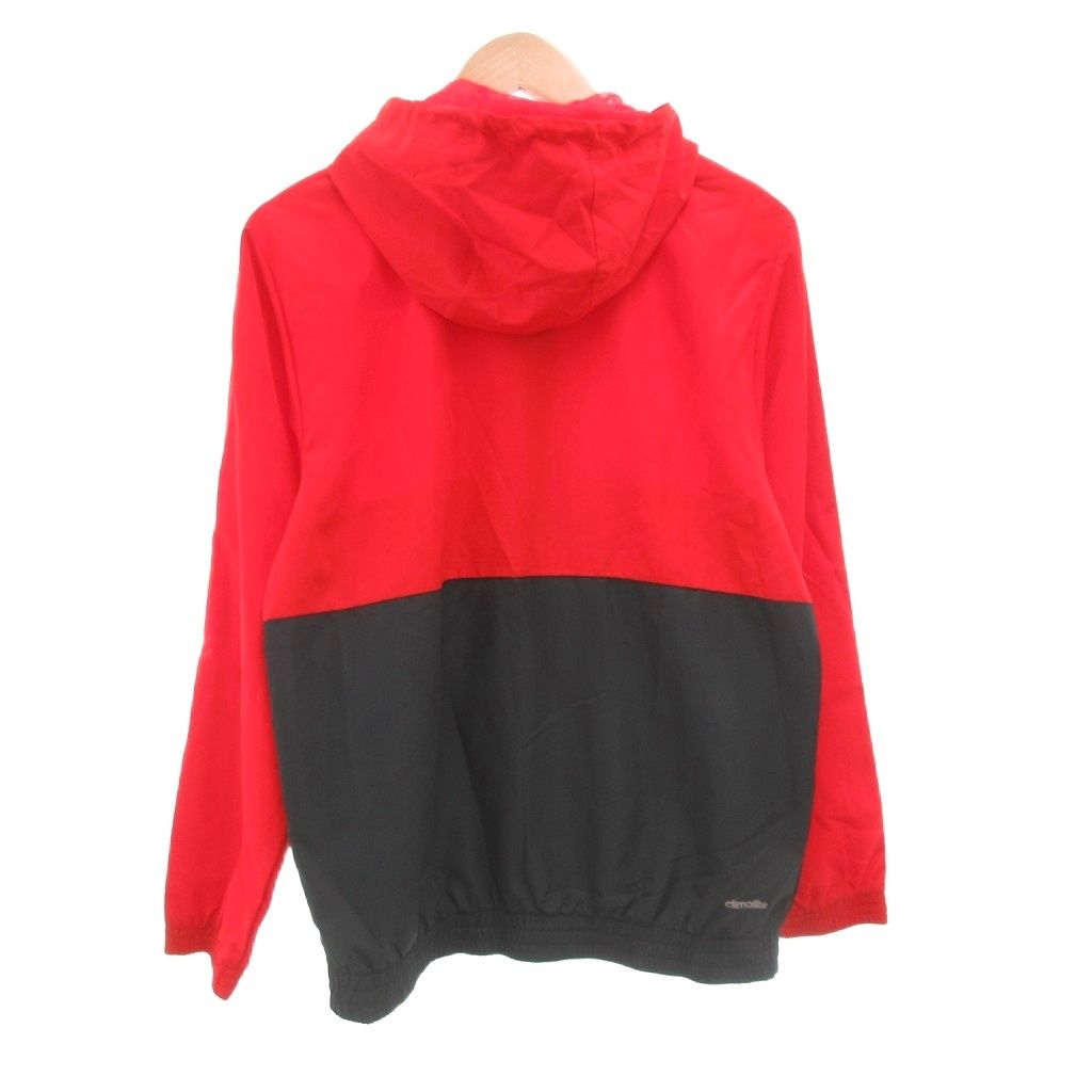 adidas 赤黒 ジップアップジャケット 美品】アディダス トラックジャケットジャージ デカロゴ セットアップ