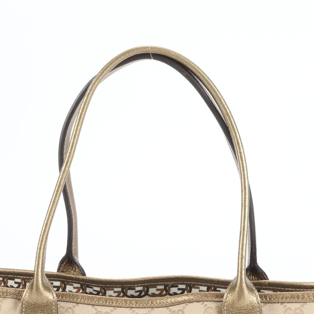 極美品 グッチ GG キャンバス プリンシー レザー トート バッグ 肩掛け