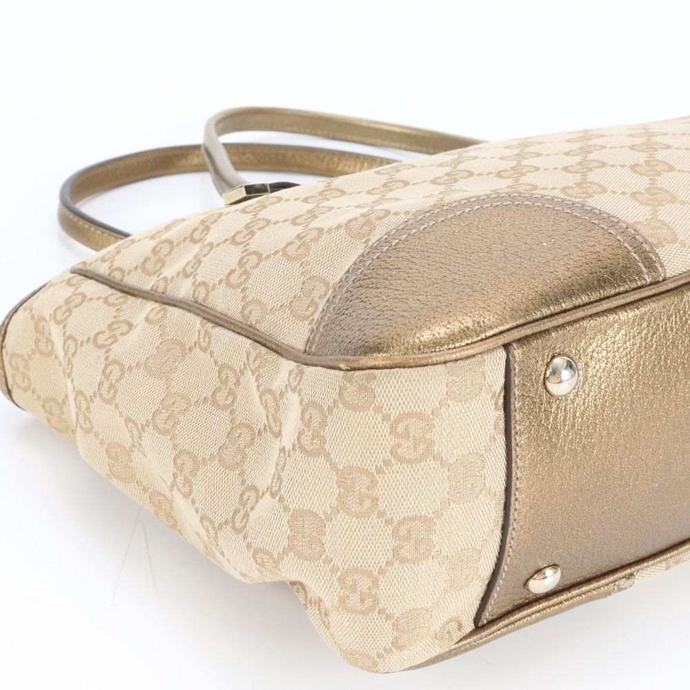 極美品 グッチ GG キャンバス プリンシー レザー トート バッグ 肩掛け
