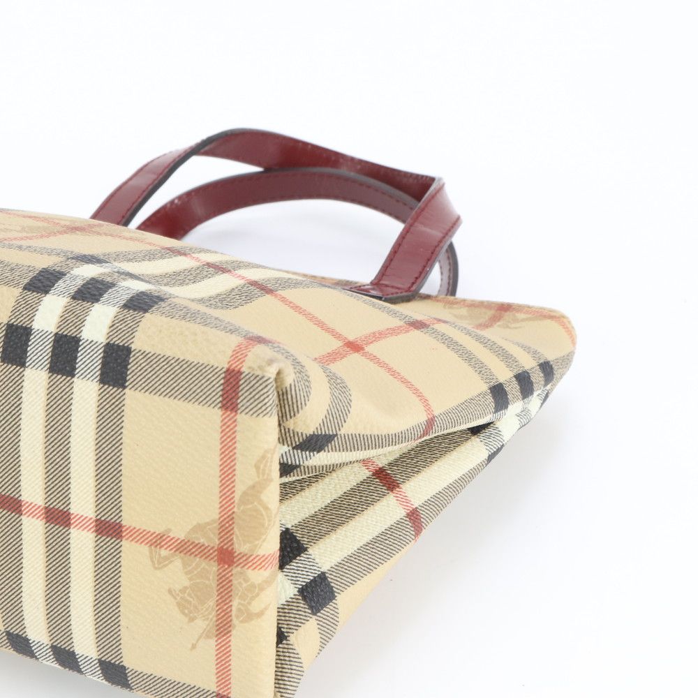 極美品 バーバリー ノバ チェック シャドーホース レザー ハンドバッグ