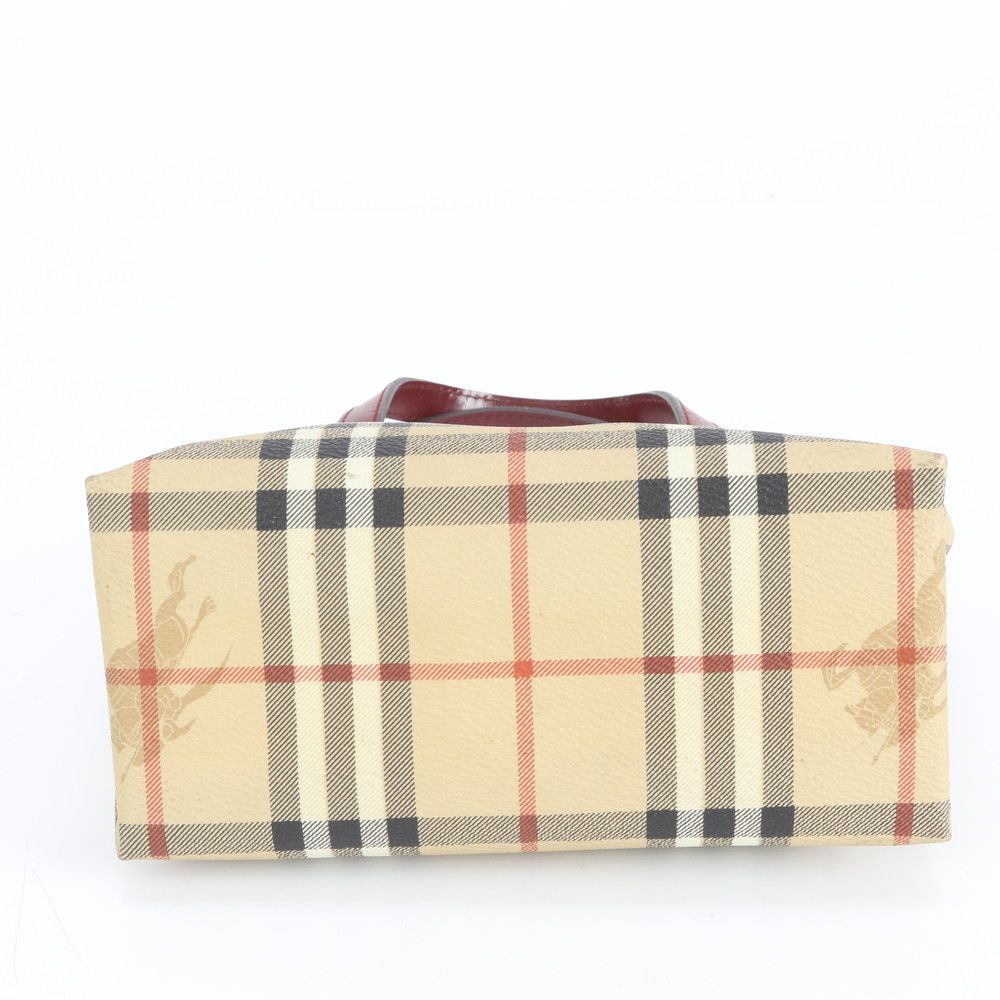 極美品 バーバリー ノバ チェック シャドーホース レザー ハンドバッグ