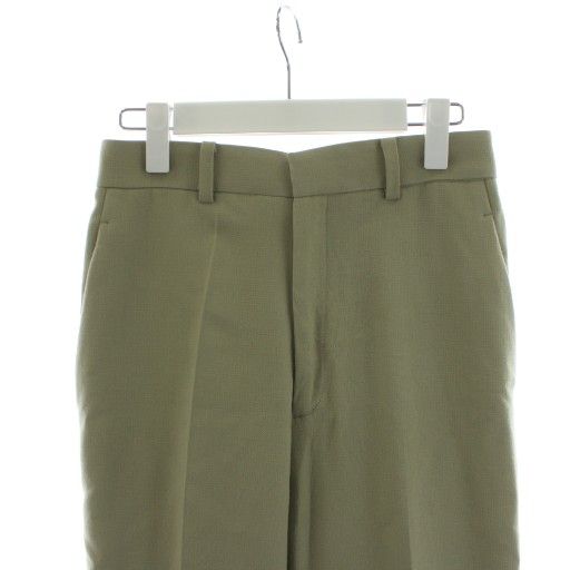 アンスクリア Double cloth straight leg pants パンツ スラックス 36 緑 グリーン I 23 AW-PT 133 A |AN 22 マーメイド リブ編み