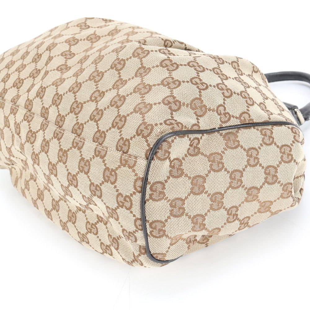 極美品 グッチ GGキャンバス スーキー 211944 レザー トート バッグ