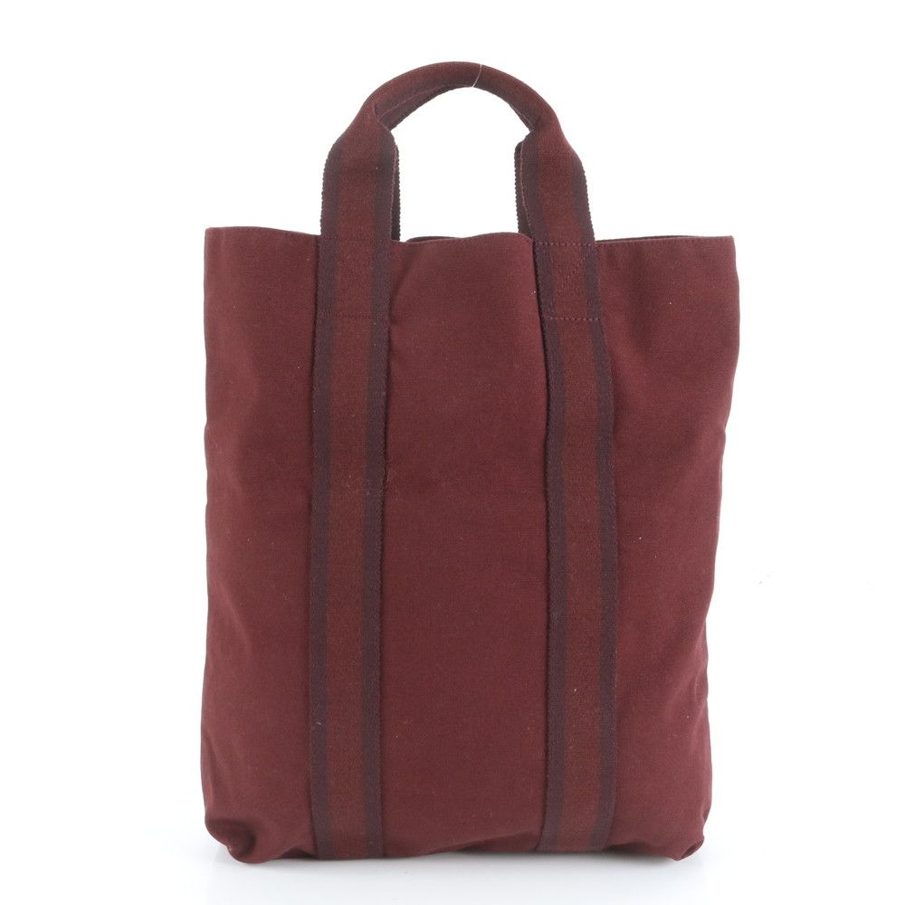 極美品 エルメス フールトゥ カバス ハーフレザー キャンバス トート