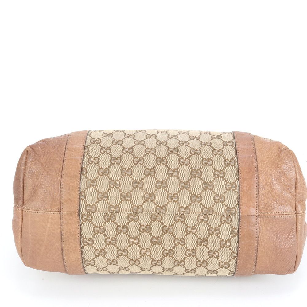 極美品 グッチ ミス GG キャンバス インターロッキングG レザー トート