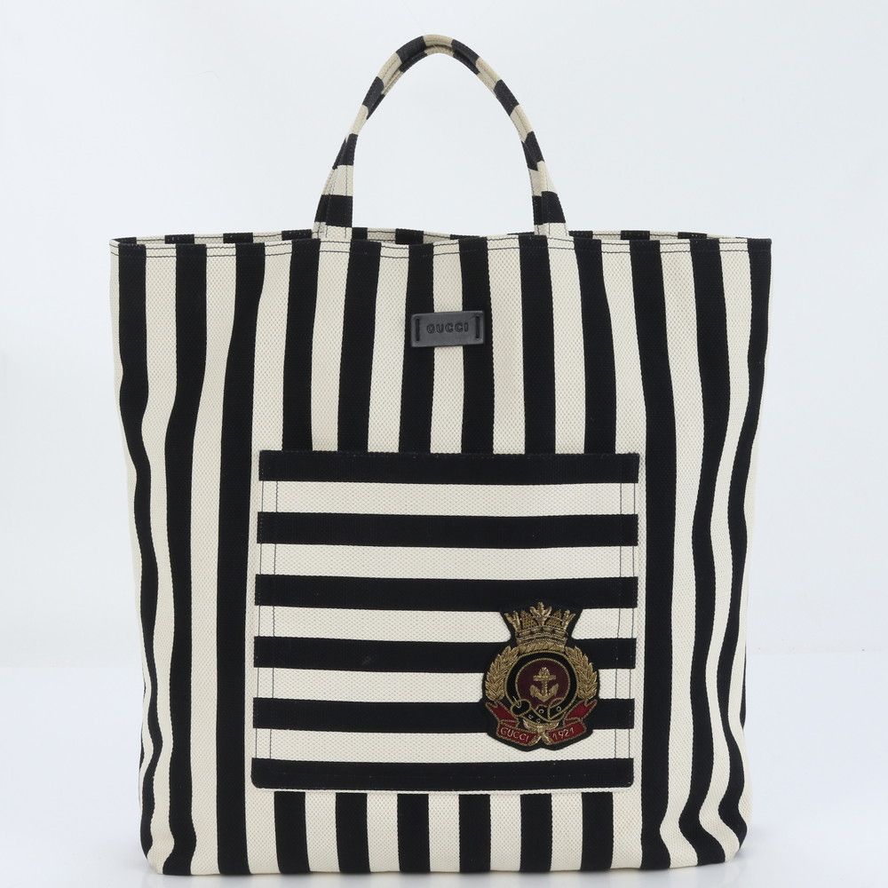 グッチ 374264 レザー トート バッグ ショルダー ビジネス 通勤 書類鞄 A 4 ストライプ ボーダー メンズ CRR DD 1-9
