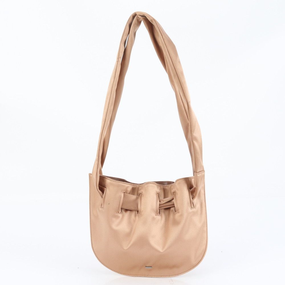 グッチ 001-4399 サテン ショルダーバッグ 肩掛け ワンショルダー ブラウン トート レディース RUE DD 37-1