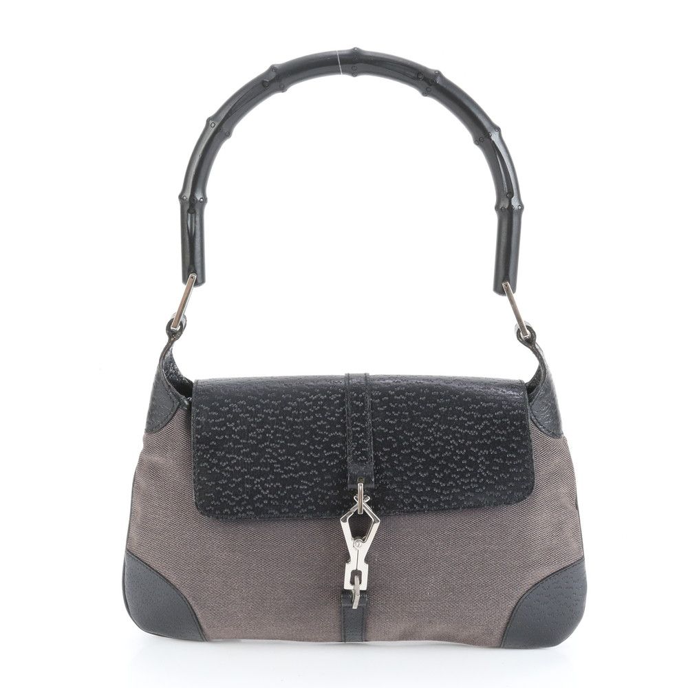 グッチ バンブー ジャッキー 001-4096 レザー ショルダーバッグ 肩掛け ハンド 本革 レディース RUM DD 25-5