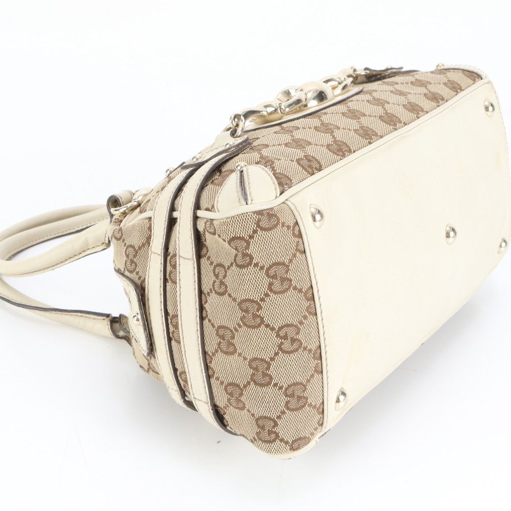 極美品 グッチ GGキャンバス ホースビット バンブー 159399 レザー
