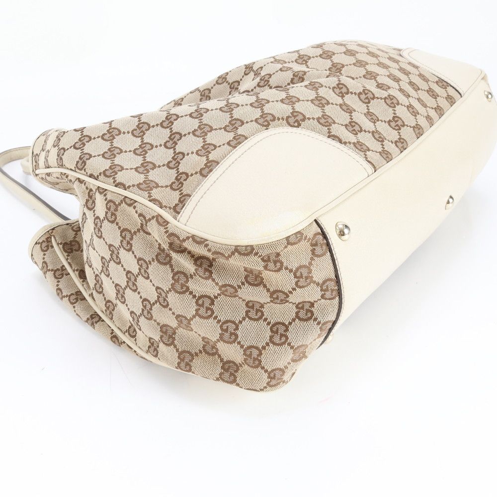 極美品 グッチ GGキャンバス プリンシー 161719 レザー トート バッグ