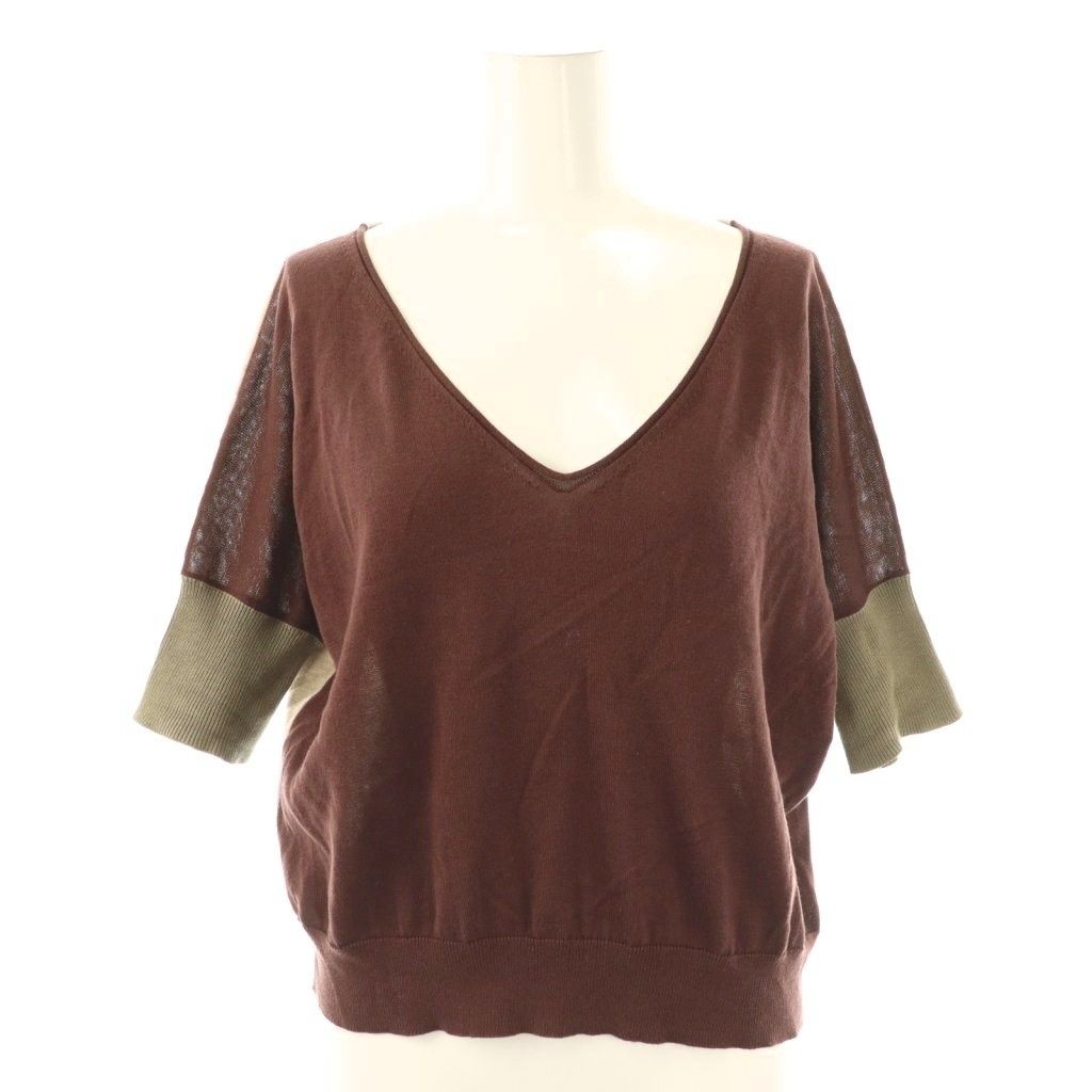 ファビアナフィリッピ FABIANA FILIPPI ニット カットソー 半袖 I40 茶