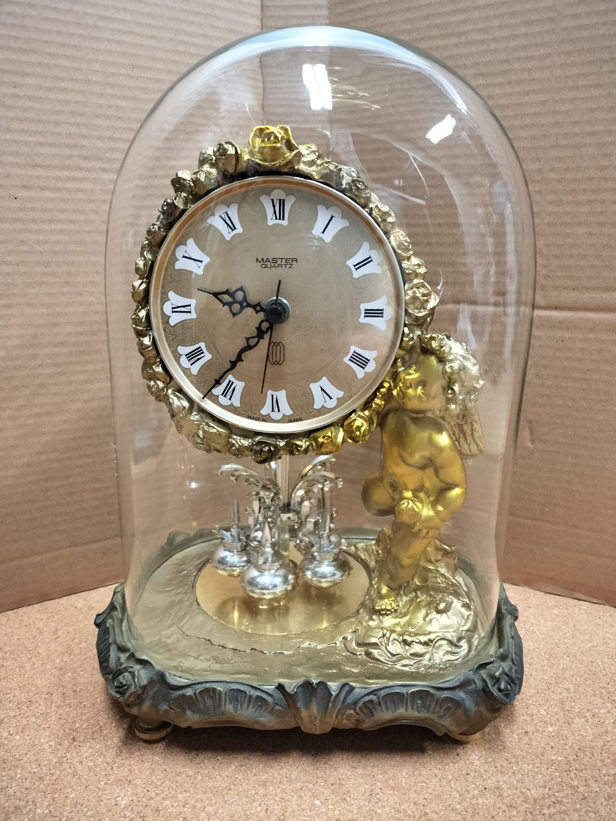 アンティーク】 日新時計工業株式会社 ガラスドーム 時計 マスター