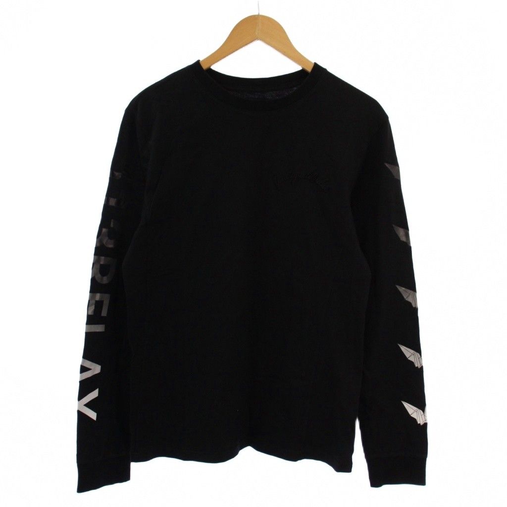 ウノピュウノウグァーレトレ リラックス RELAX Tシャツ カットソー 長袖 クルーネック プリント L 黒 |BM