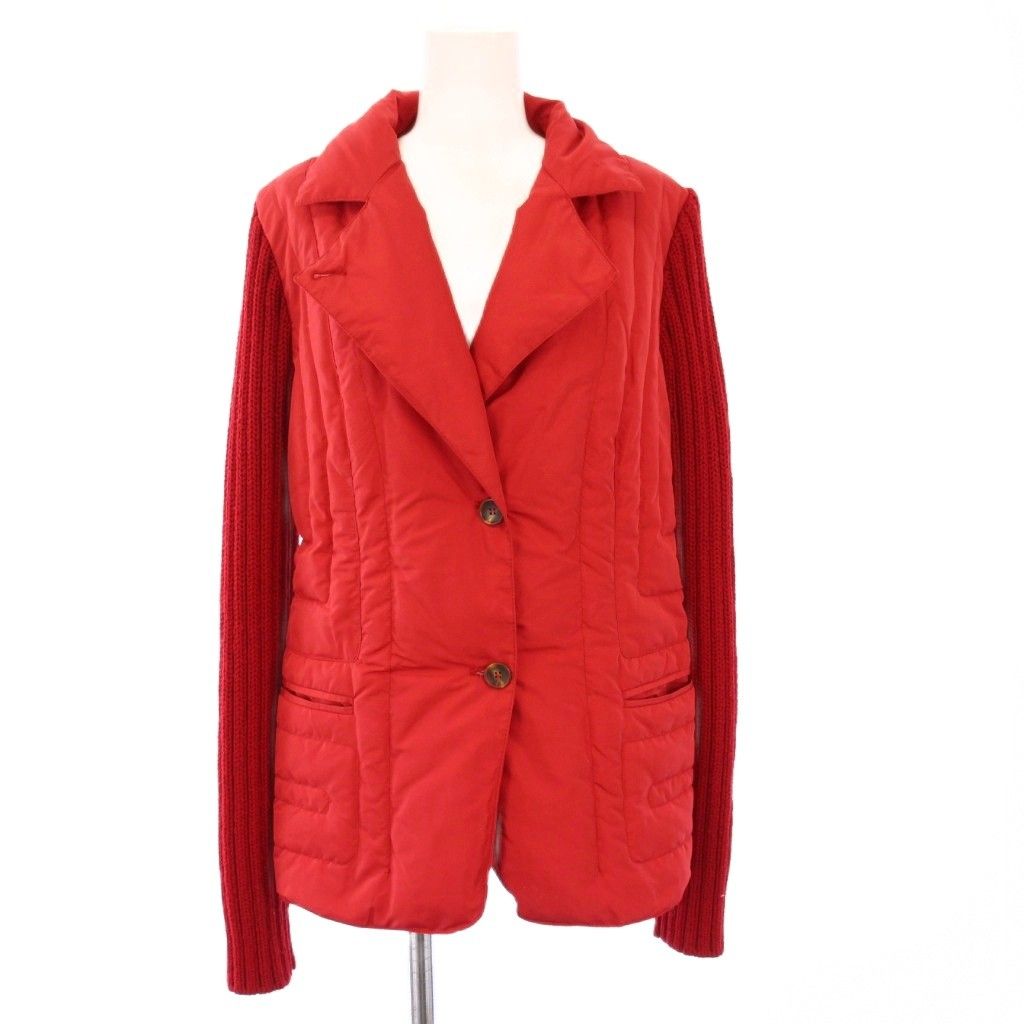 マーロ malo ニットジャケット アウター 切替 44 赤 |KH