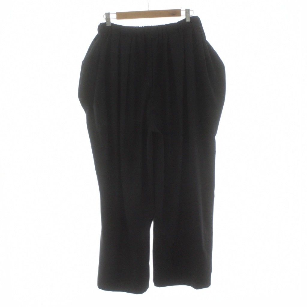 ミズイロインド mizuiro ind イージーパンツ ワイド タック 黒 ブラック |KU