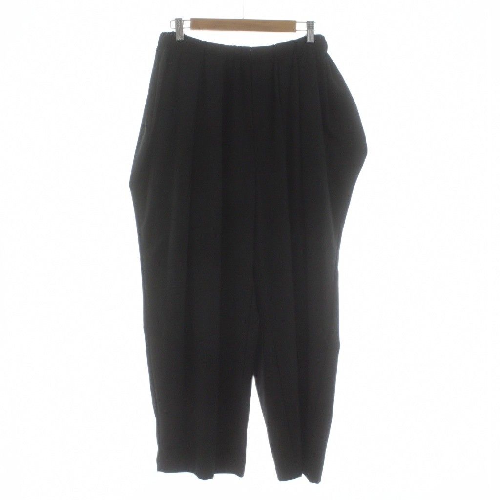 ミズイロインド mizuiro ind イージーパンツ ワイド タック 黒 ブラック |KU