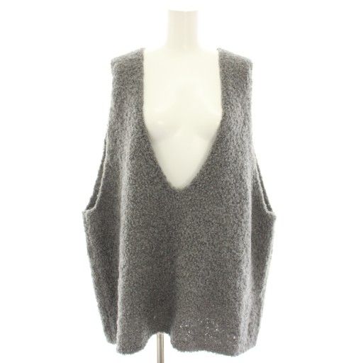 ミズイロインド mizuiro ind へアリーヤーンワイドベスト ニットベスト