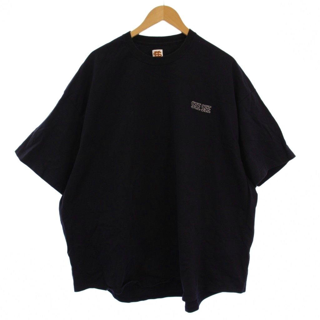 シーシー SEE SEE Tシャツ カットソー 半袖 クルーネック L ネイビー