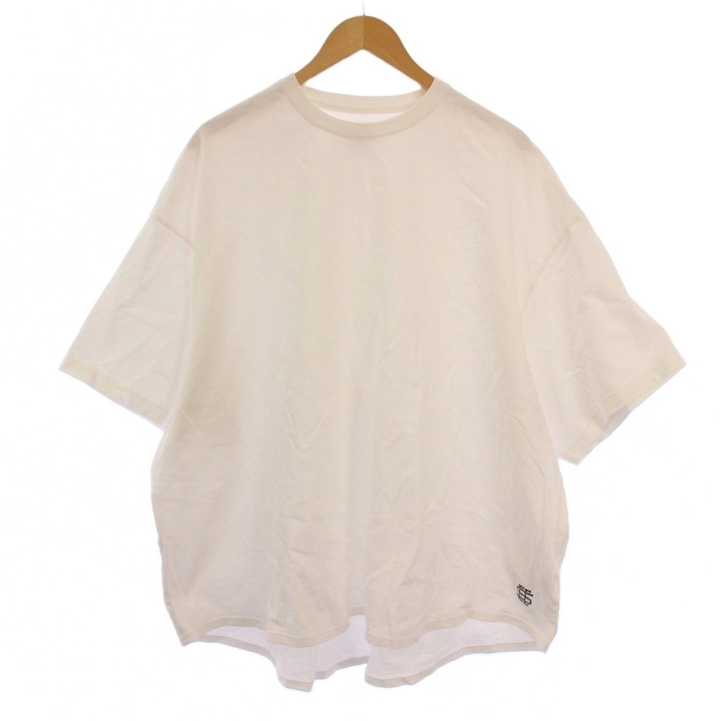 シーシー SEE Tシャツ カットソー 半袖 クルーネック ロゴ刺繍 L ホワイト |BM
