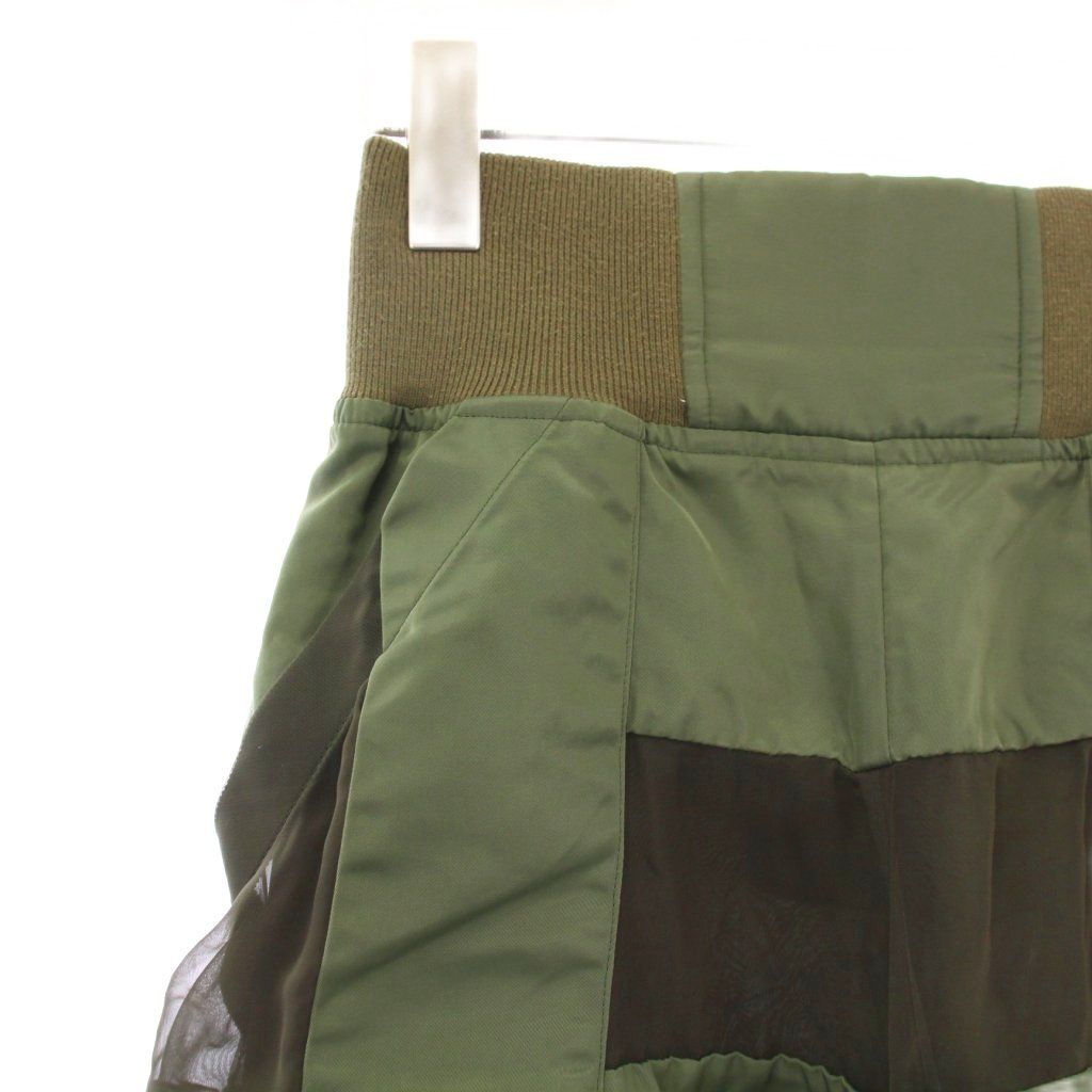  サカイ sacai Mesh Panel Culottes PANTS メッシュパネルキュロットパンツ イージー シアー 0 カーキ 21-05546 |KH キュロット パンツ