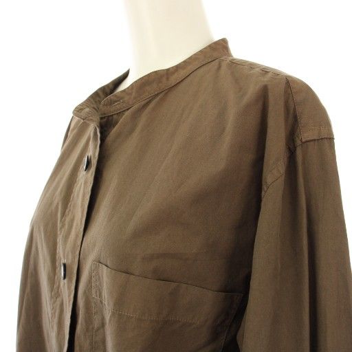 美品*マーガレットハウエル　バンドカラーリネン長袖シャツ　ブラウンⅢ 楽天市場】バンドカラー シャツ（ブランドマーガレットハウエル）の通販