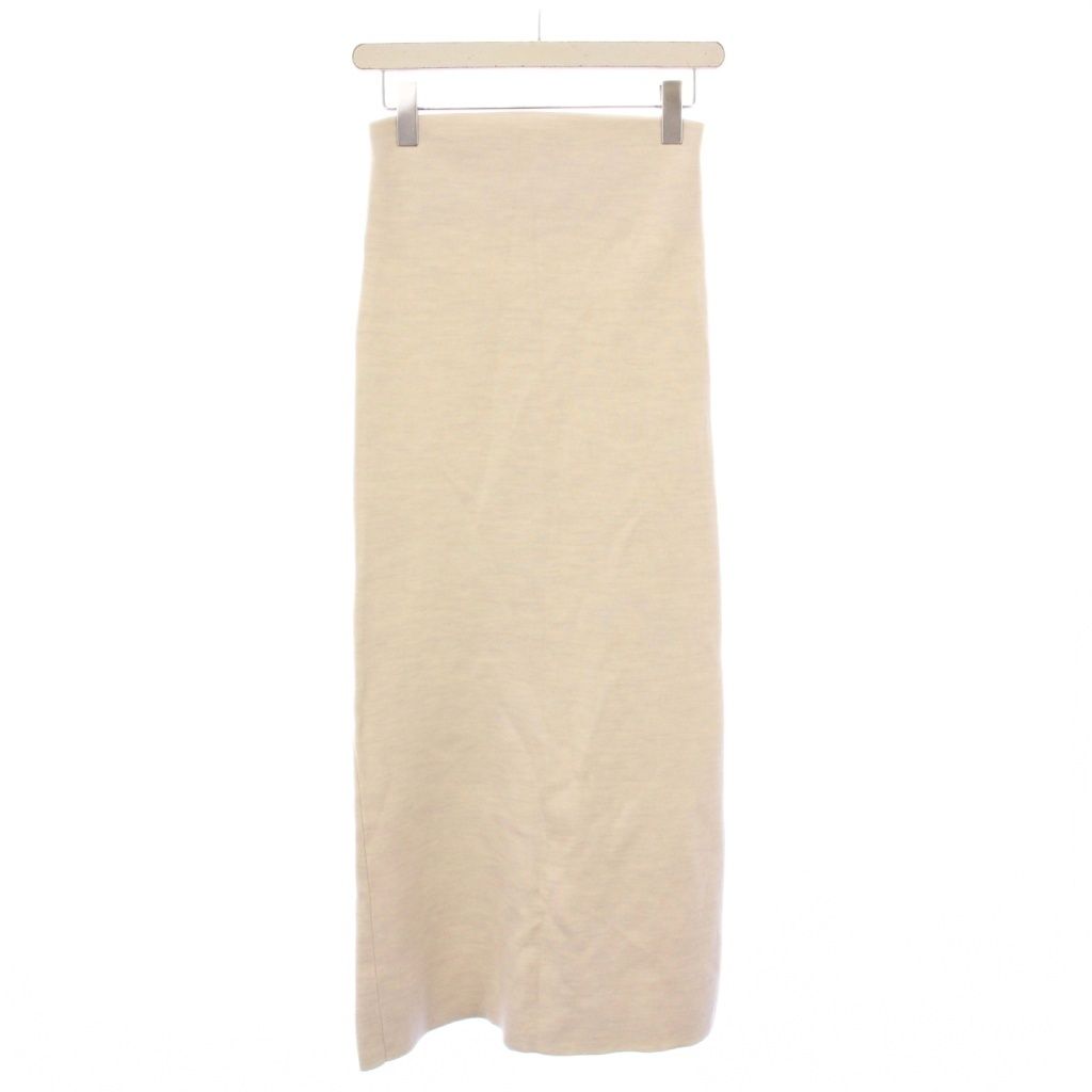 カオス CHAOS レニーリバースカート タイト イージー マキシ ロング ウエストゴム ストレッチ 無地 ワンカラー ウール F ライトベージュ |BB