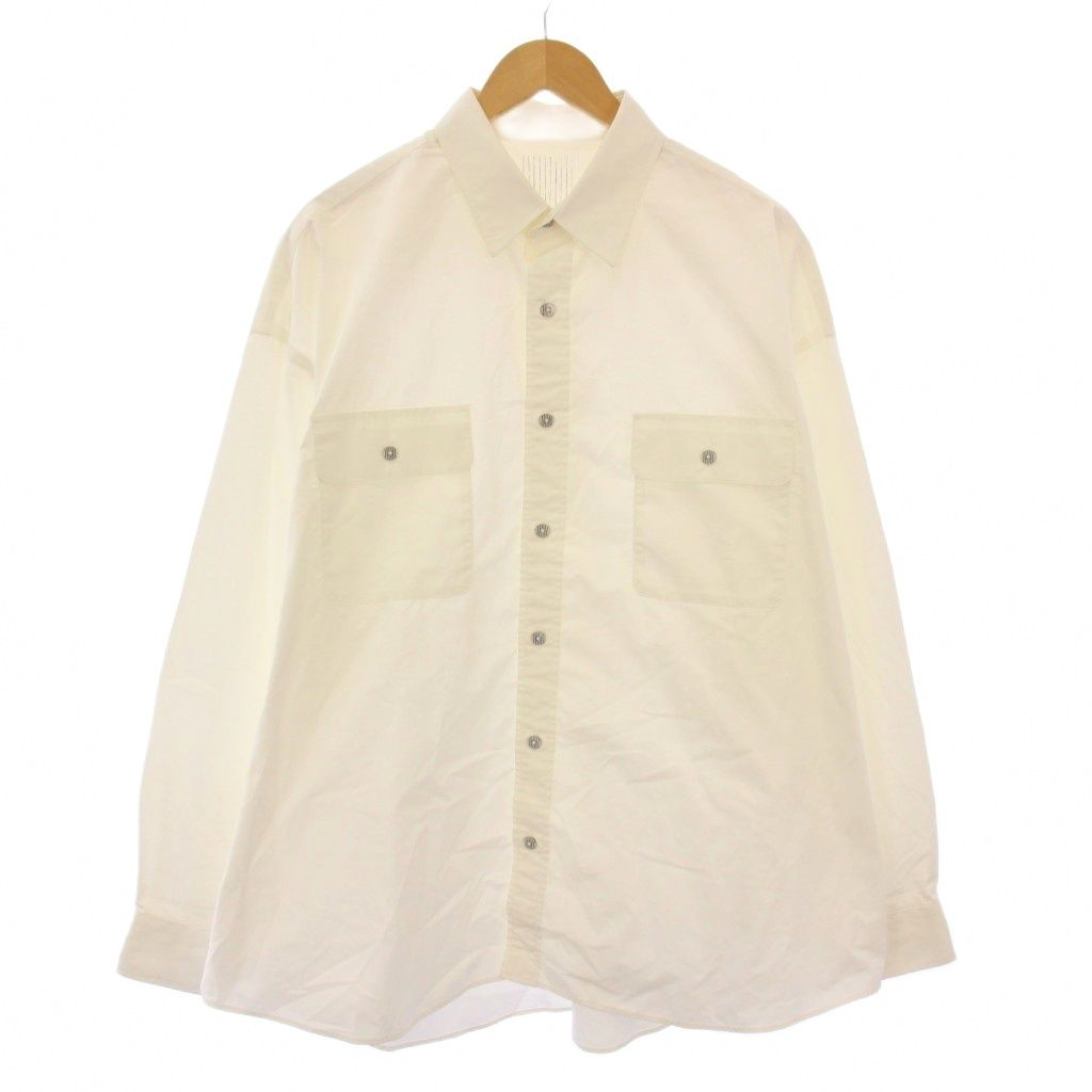 エスエフシー S.F.C カジュアルシャツ 長袖 レギュラーカラー ワンカラー XXXXL アイボリー |BB