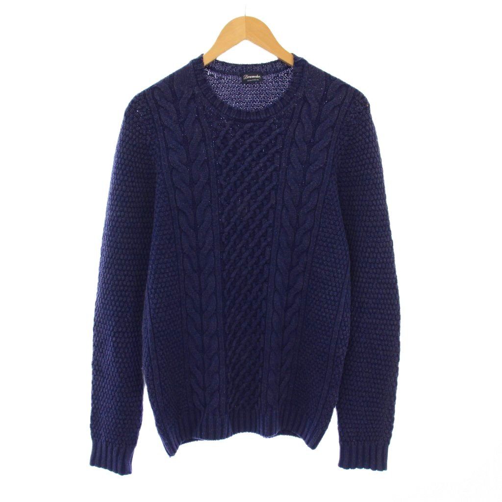 ドルモア DRUMOHR ニット セーター 長袖 クルーネック ワンカラー 50 紺 ネイビー |BB