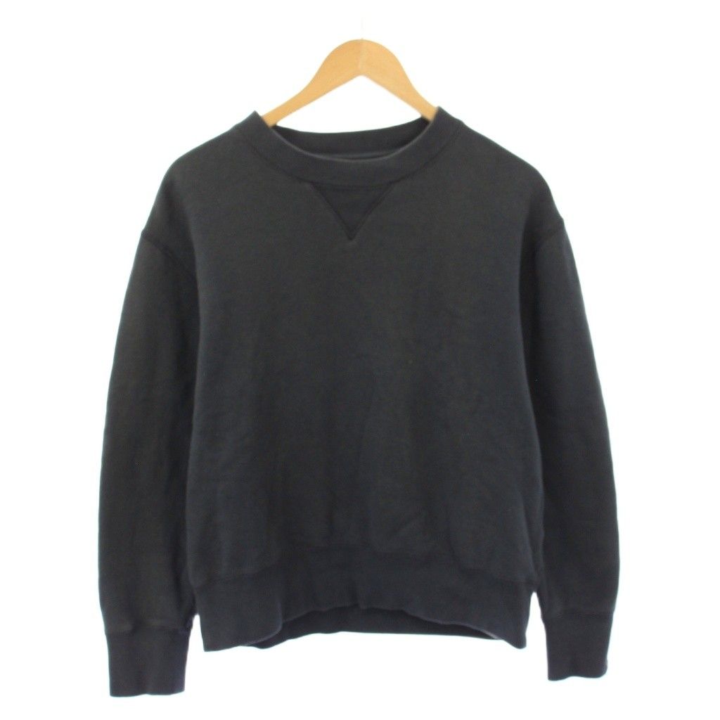 マーガレットハウエル MHL. LIGHT COTTON CN ライトループバックコットンループウィラークルーネック スウェット トレーナー 長袖 無地 M チャコールグレー 596-3266500 |BB